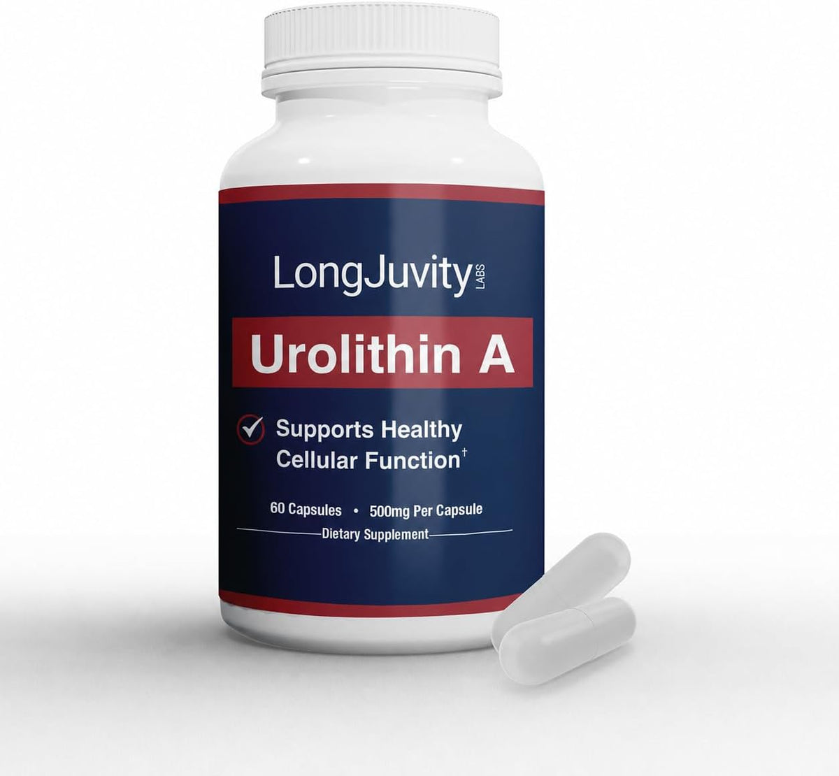 Urolithin A Supplement (500mg) – Pure, High-Potency Lab Tested Postbiotic for Optimal Cellular Health (60 Capsules)