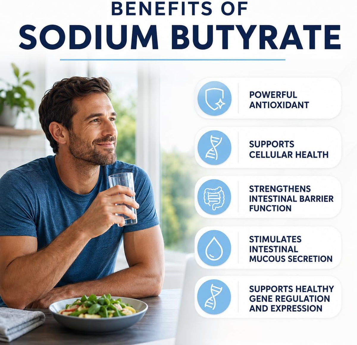 Sodium Butyrate Supplement | 120 Extended-Release Capsules | 300mg | Micro-Encapsulated Formulation