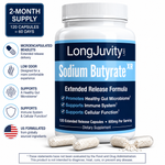 Sodium Butyrate Supplement | 120 Extended-Release Capsules | 300mg | Micro-Encapsulated Formulation