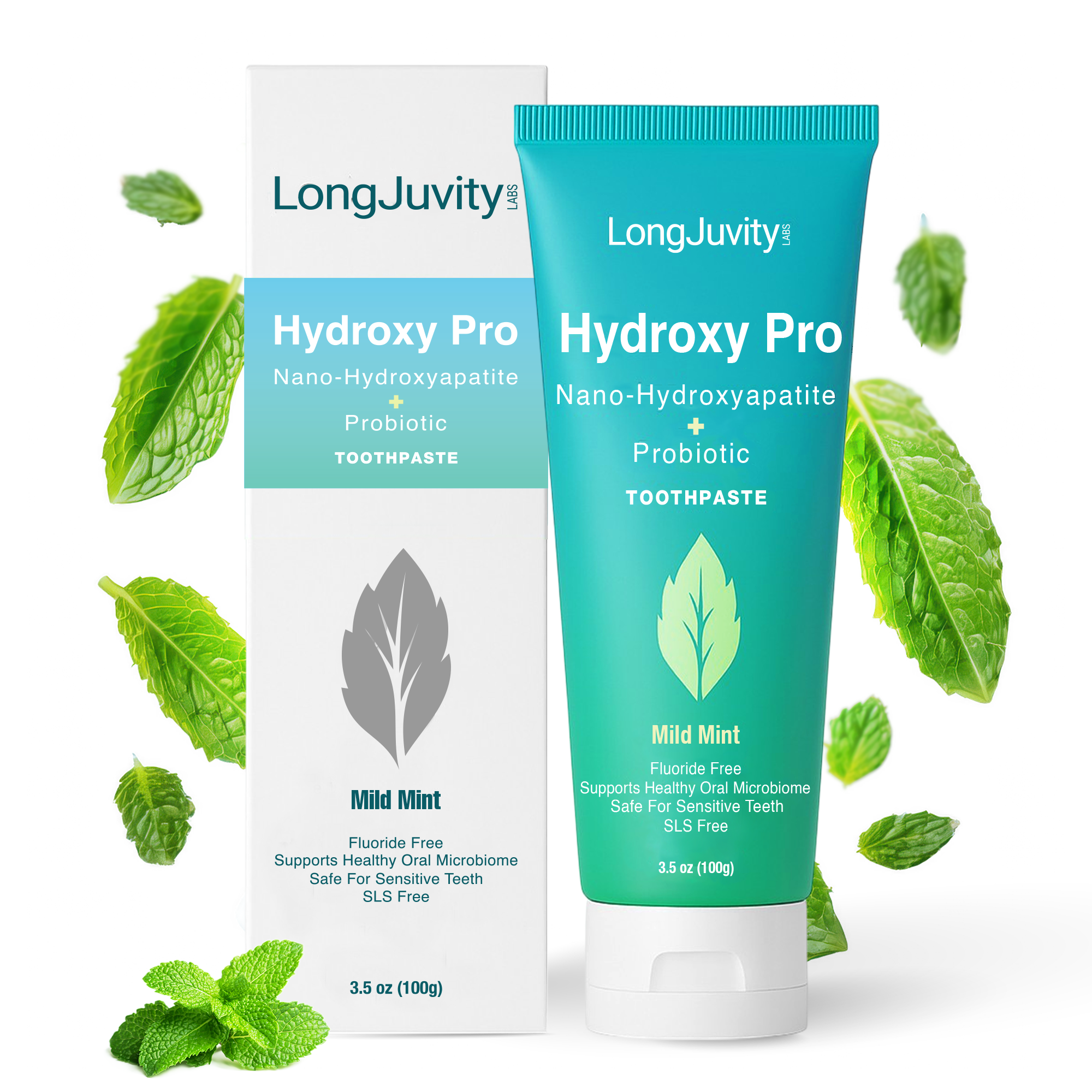 LongJuvity Hydroxy Pro Nano Hydroxyapatite + Probiotic Toothpaste - Fl ...