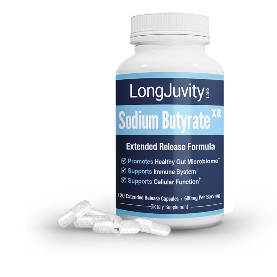 Sodium Butyrate Supplement | 120 Extended-Release Capsules | 300mg | Micro-Granule Formulation